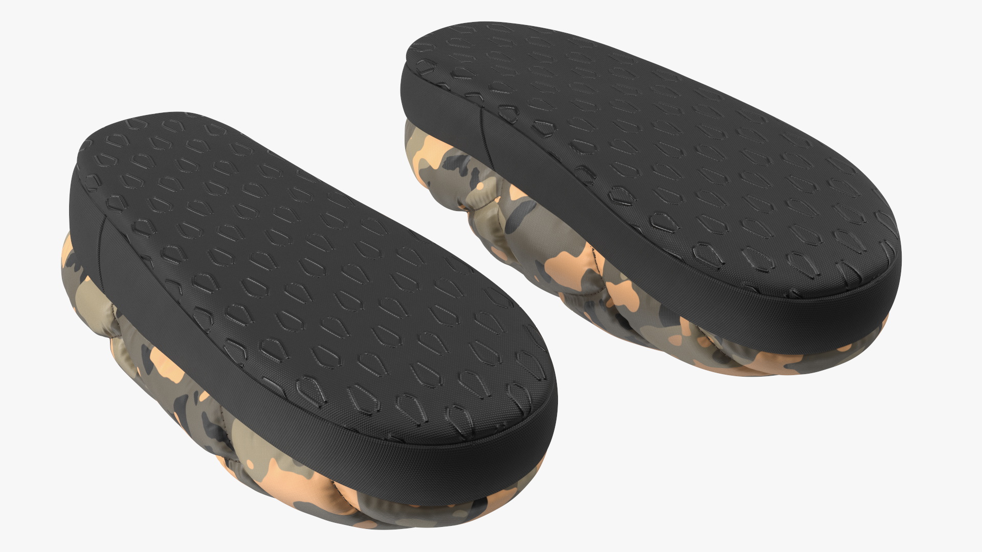 Khaki Down Slippers 3D model