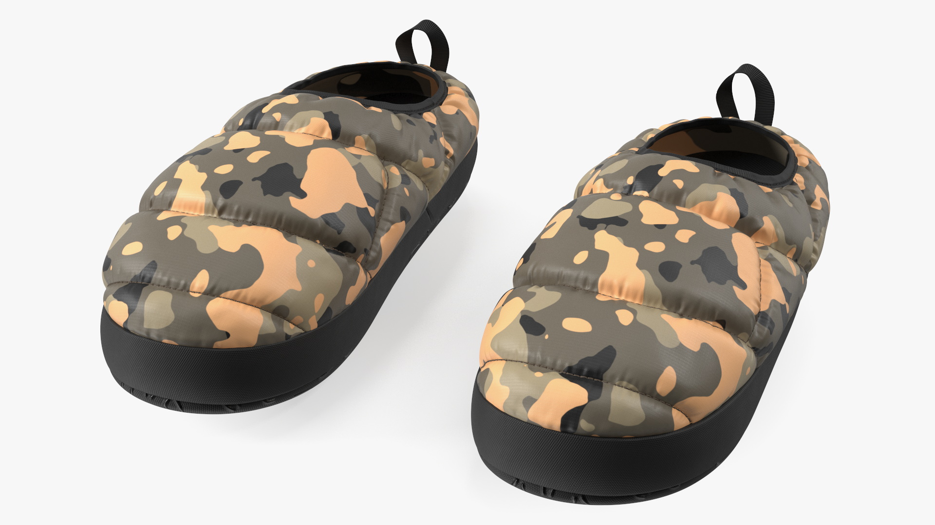 Khaki Down Slippers 3D model