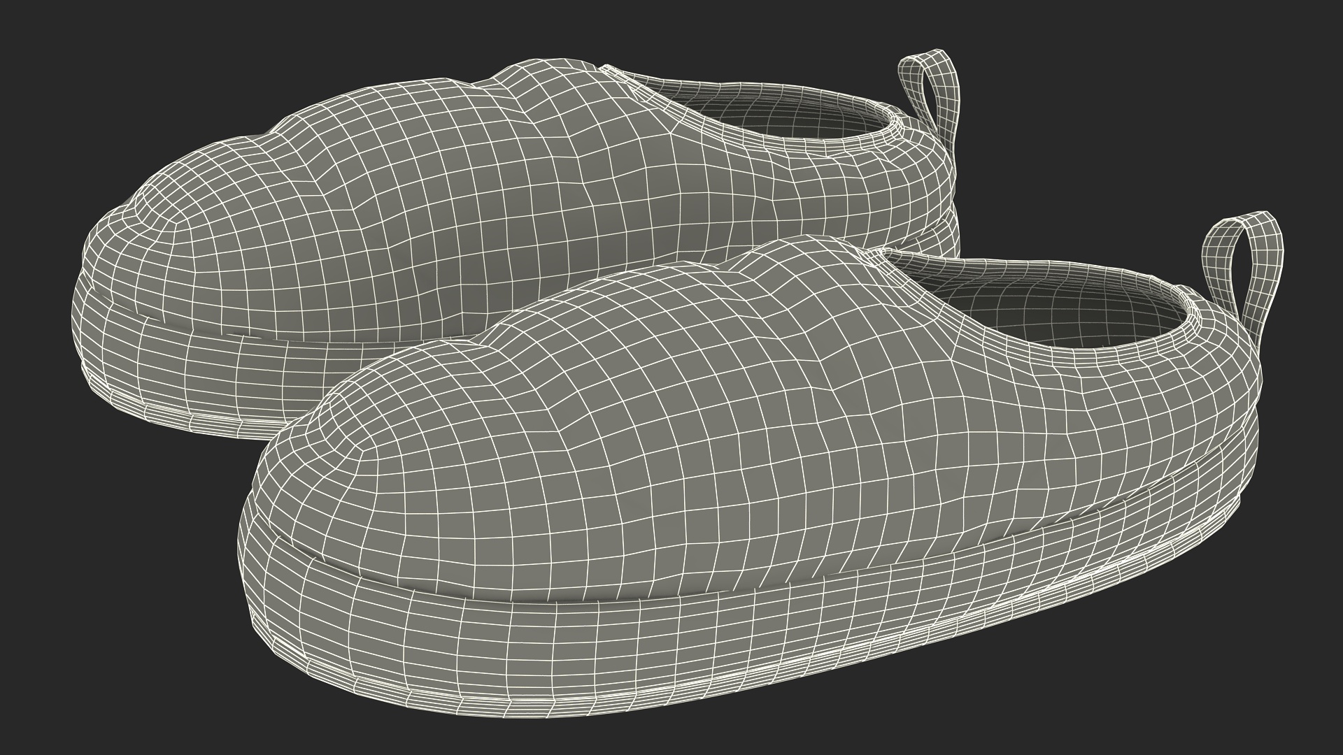 Khaki Down Slippers 3D model