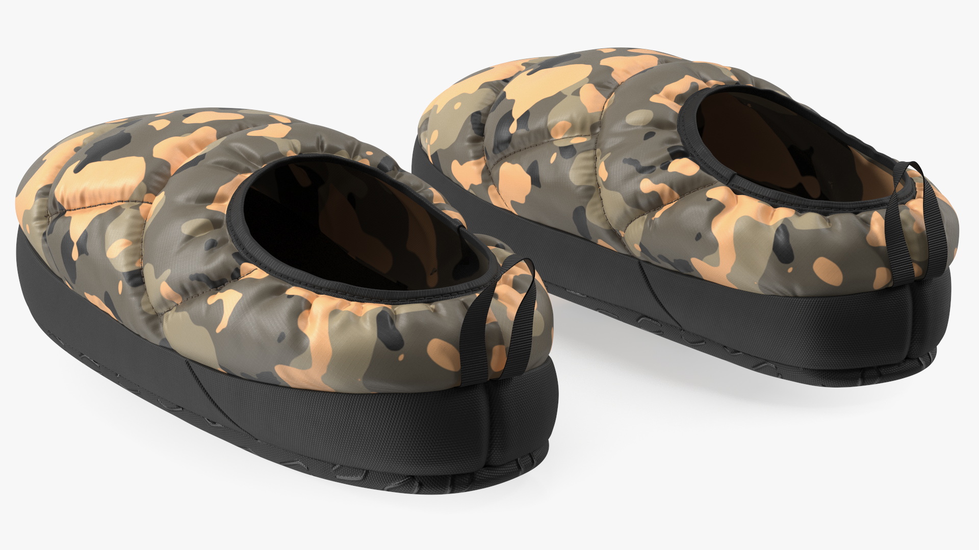 Khaki Down Slippers 3D model