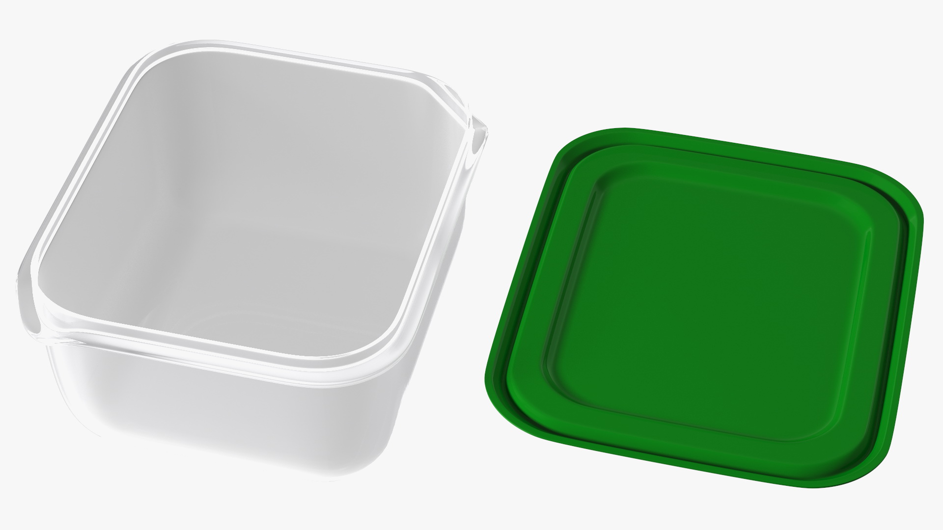 3D Transparent Rectangular Plastic Food Container