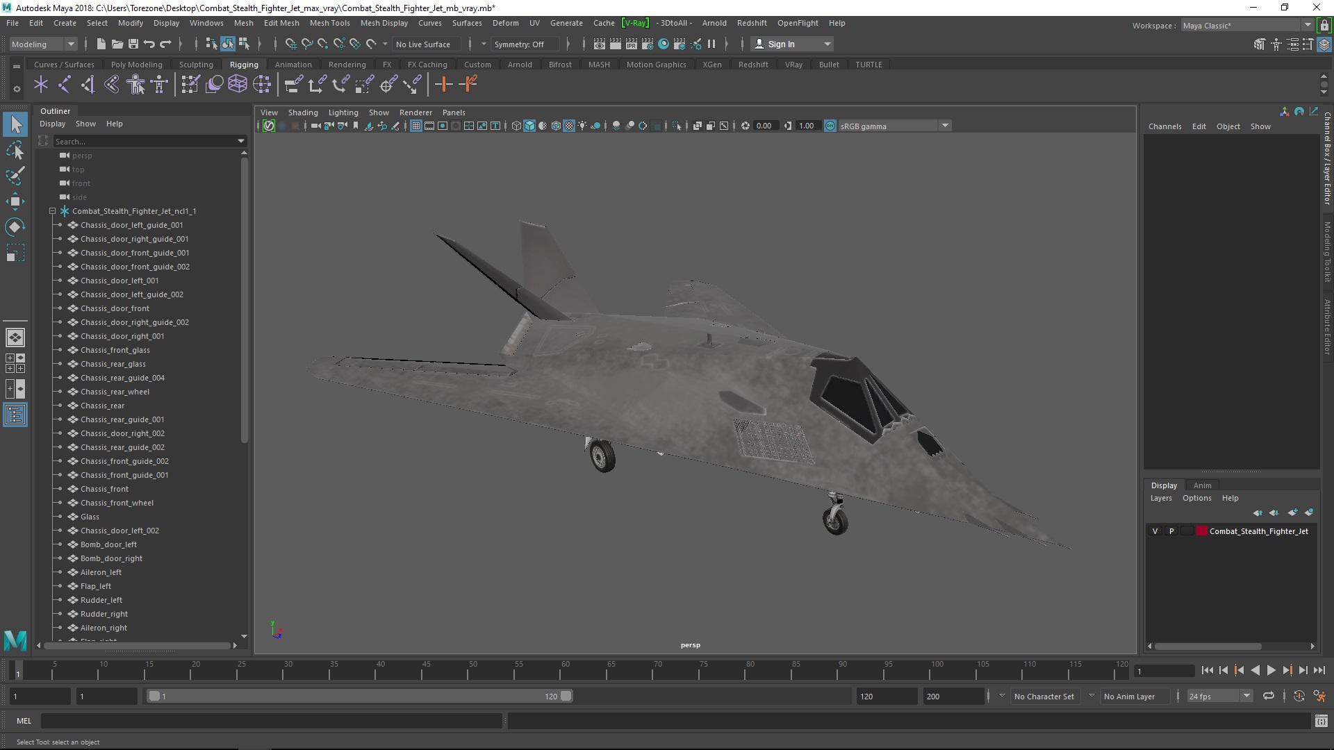 3D Combat Stealth Fighter Jet