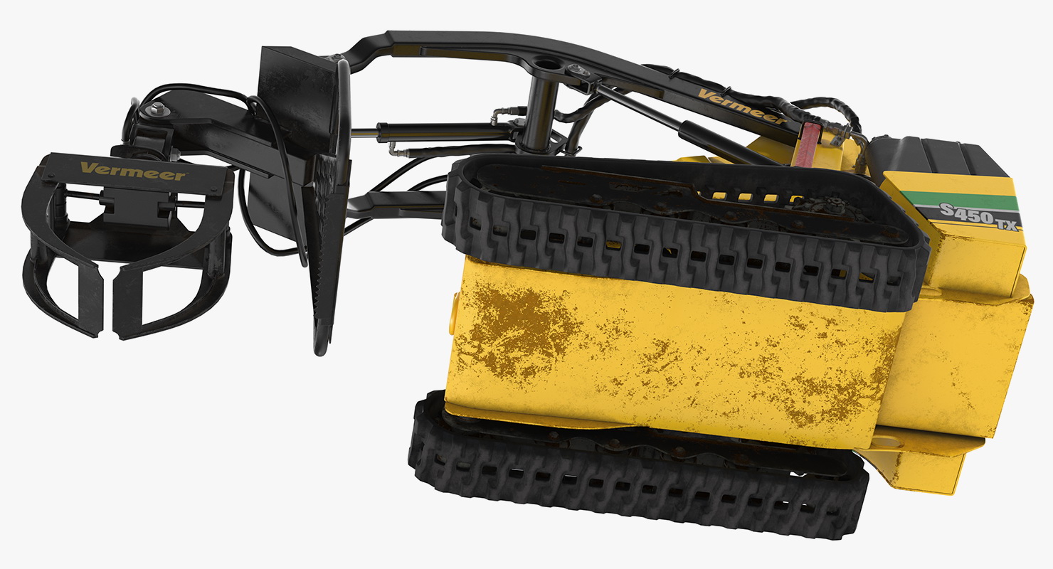 3D Vermeer Mini Skid Steer Loader Grapple Dirty Rigged