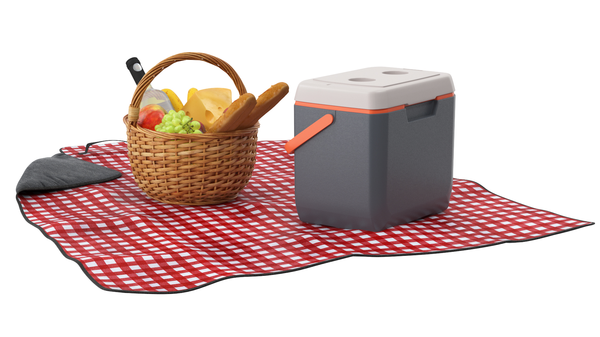 Picnic Food with Campfire Fur 3D model