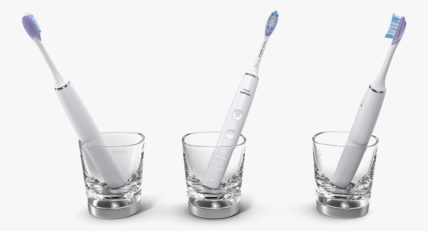 Philips Diamondclean Electric Toothbrush with Glass Charger 3D model