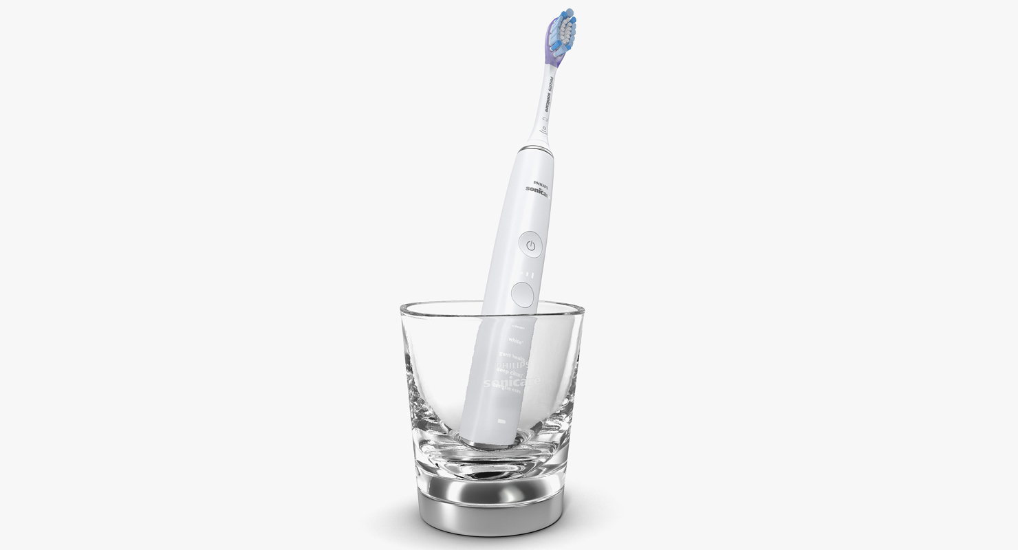 Philips Diamondclean Electric Toothbrush with Glass Charger 3D model