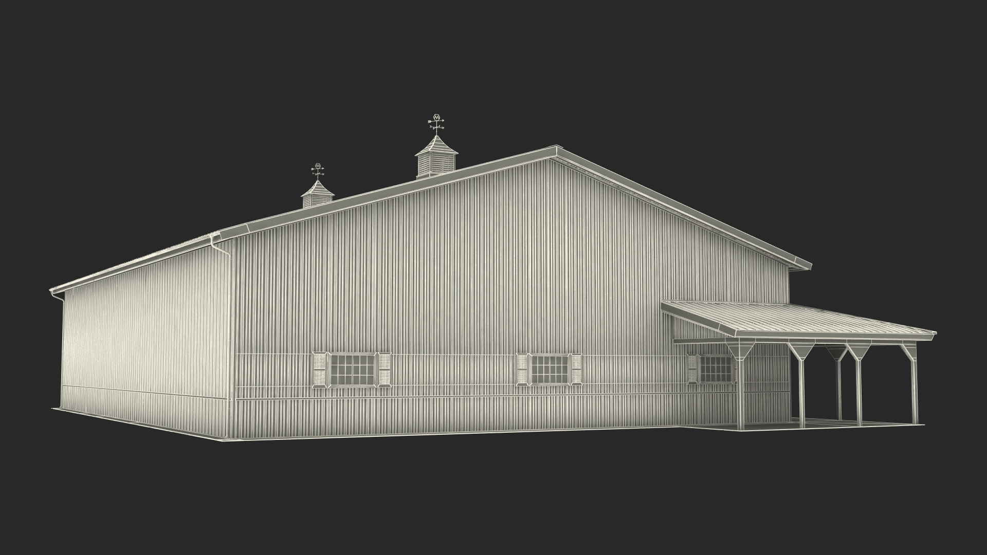 Aircraft Storage Hangar Rigged for Maya 3D model