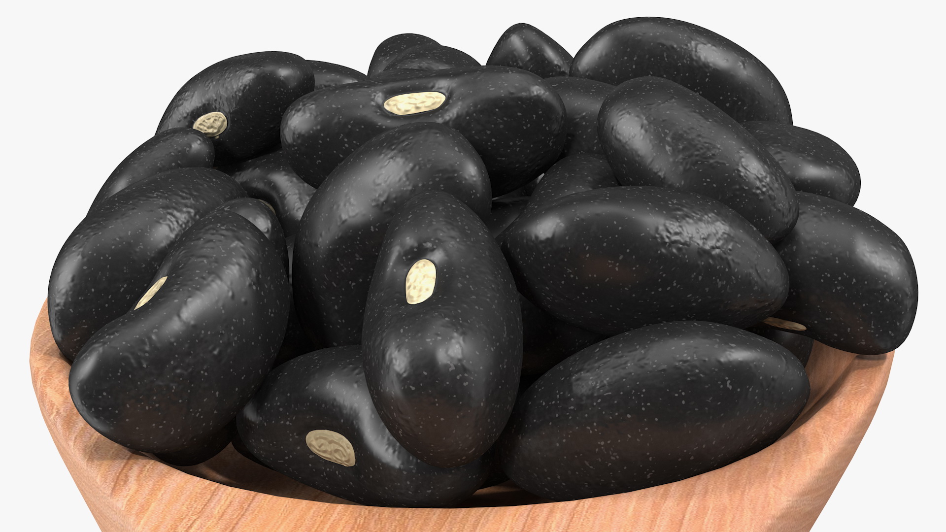 Black Turtle Beans in Wooden Spoon 3D model