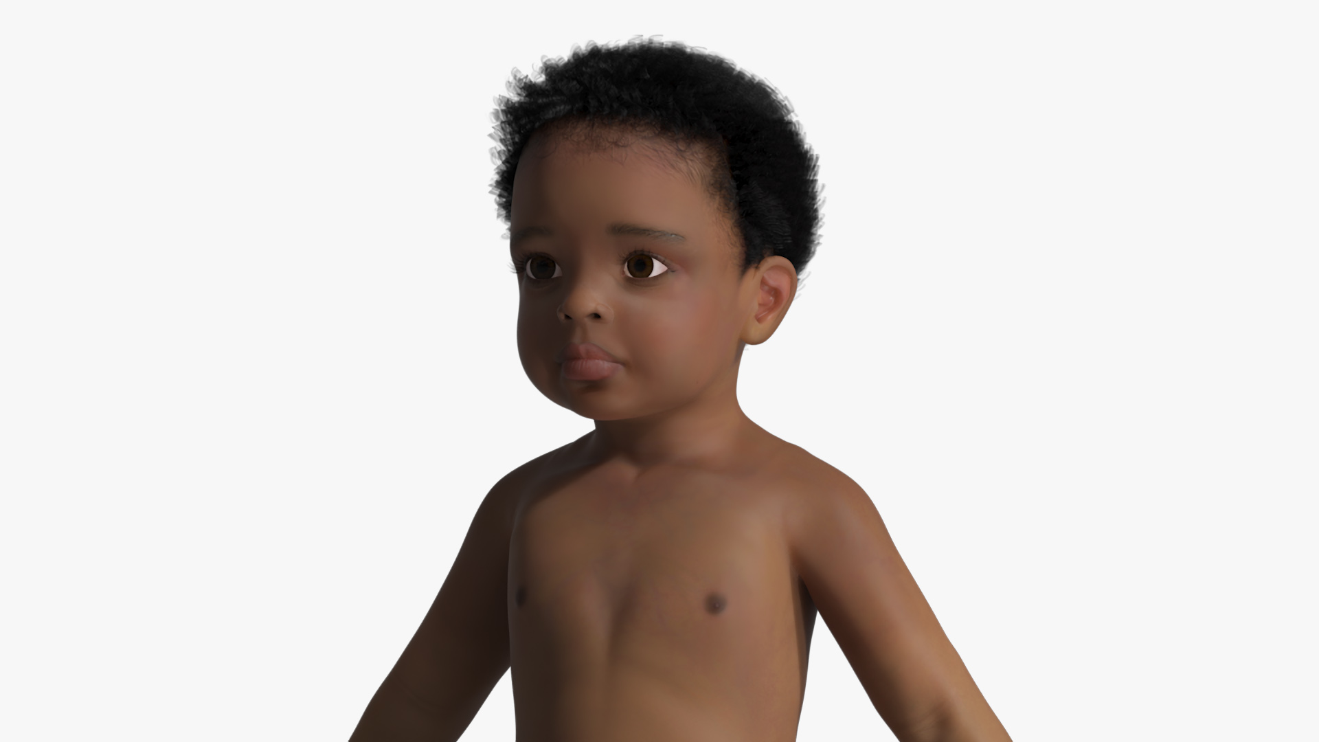 3D model Black Baby Boy Light Skin