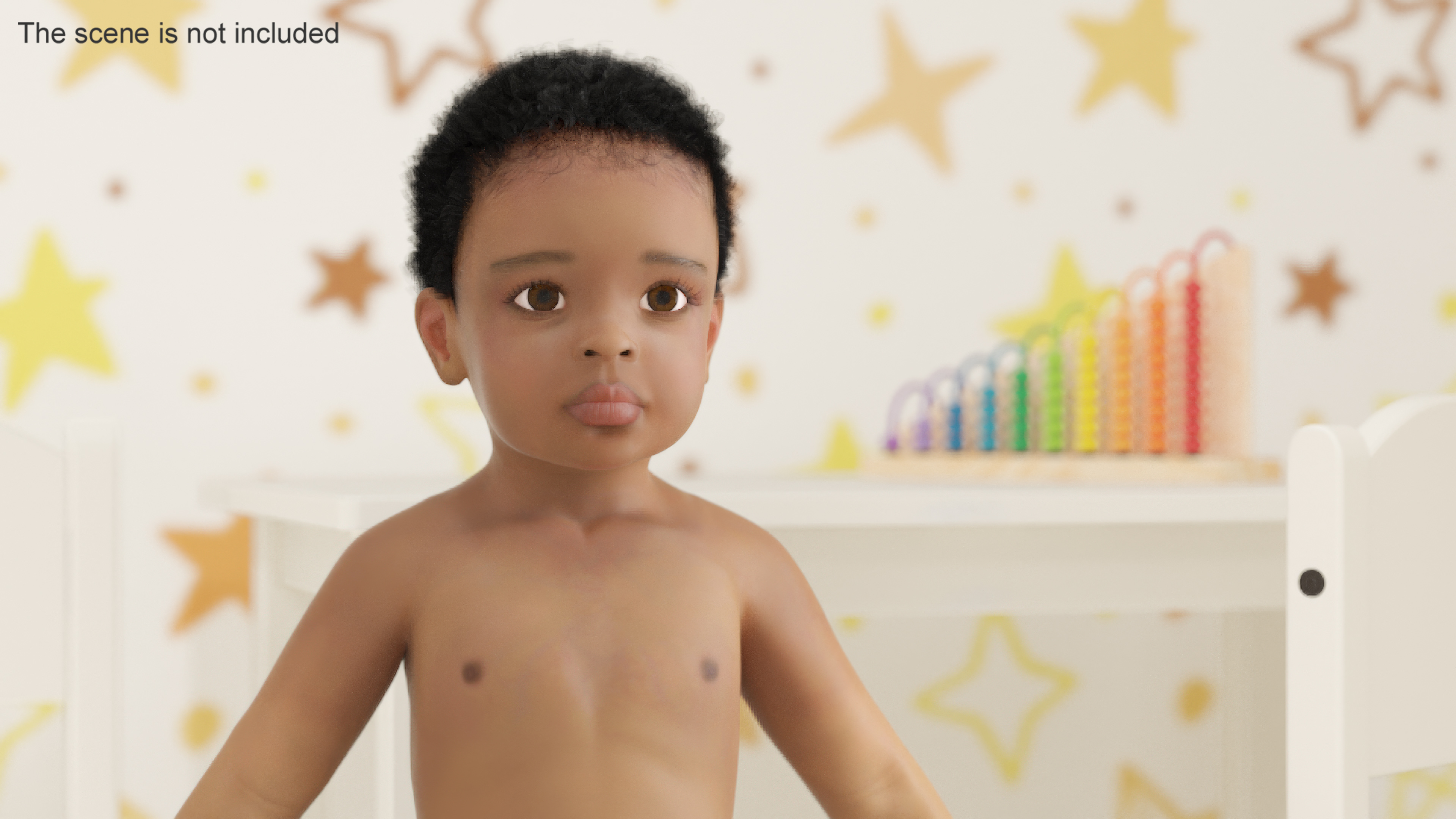 3D model Black Baby Boy Light Skin