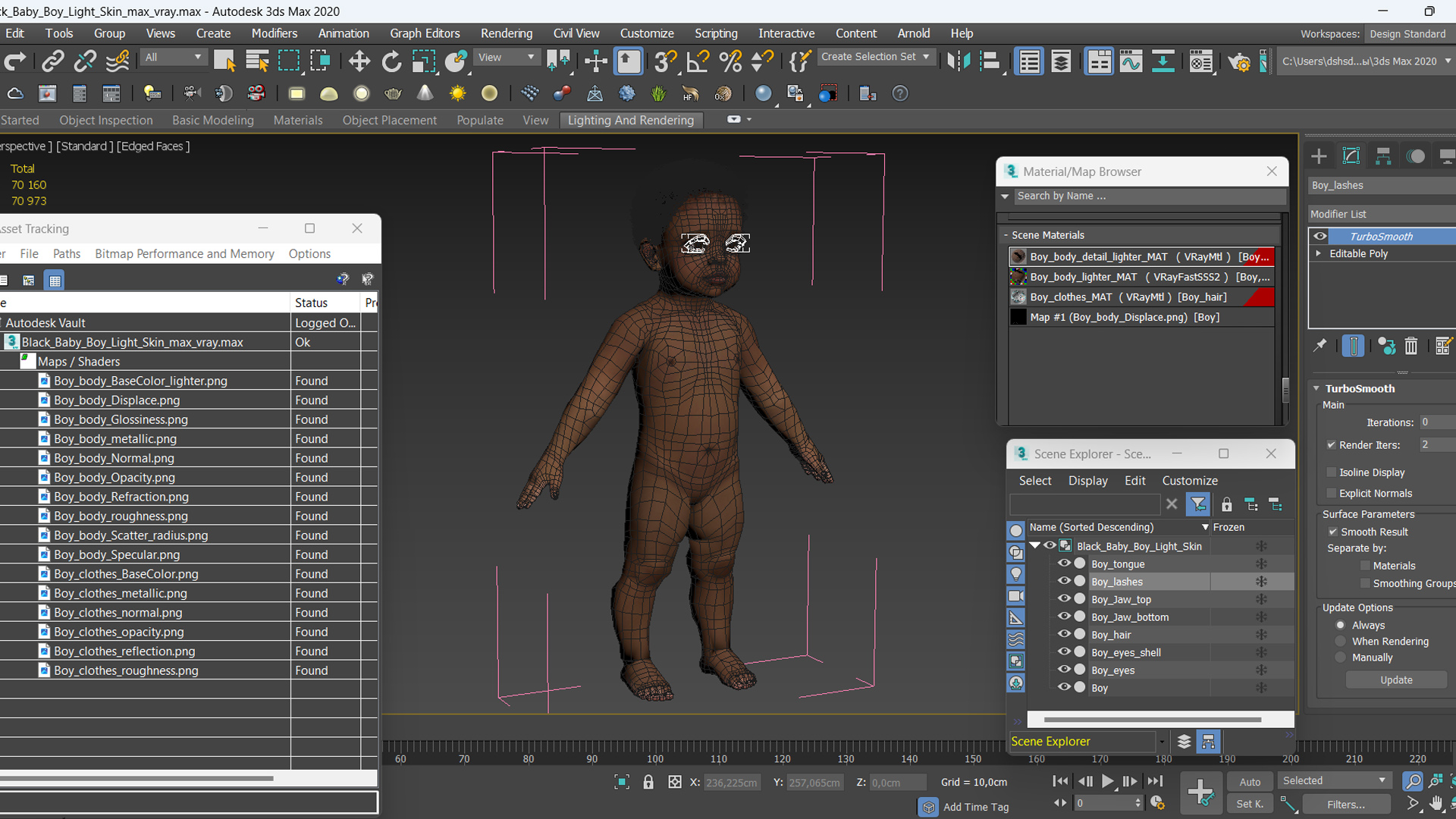 3D model Black Baby Boy Light Skin