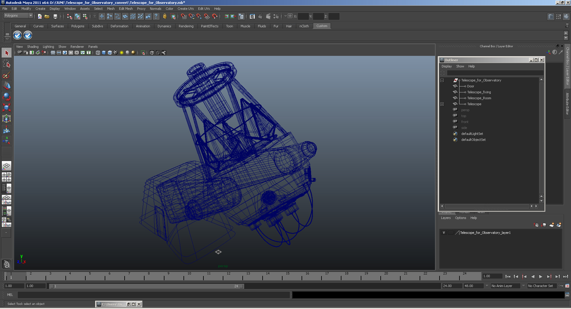 3D model Telescope for Observatory