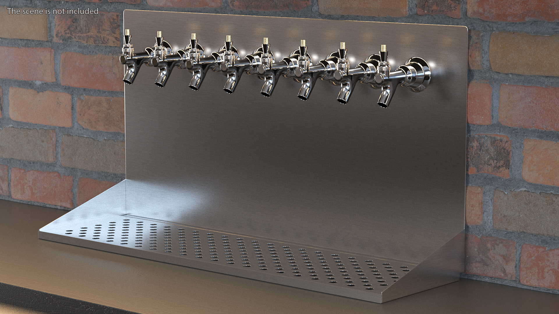 Wall Mount Beer Dispenser 8 Faucet 3D model