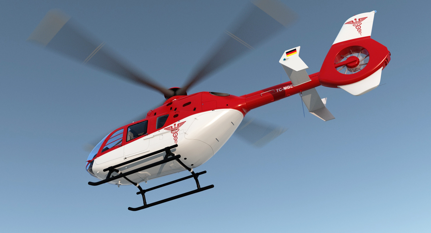 Medical Air Assistance Eurocopter EC 135 Rigged 3D