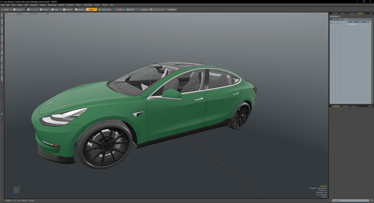 3D model Tesla Model 3 Carbon Fiber Sport Package