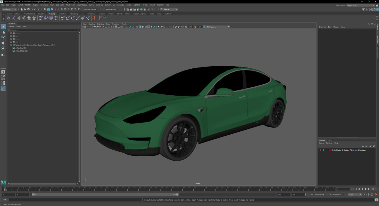 3D model Tesla Model 3 Carbon Fiber Sport Package