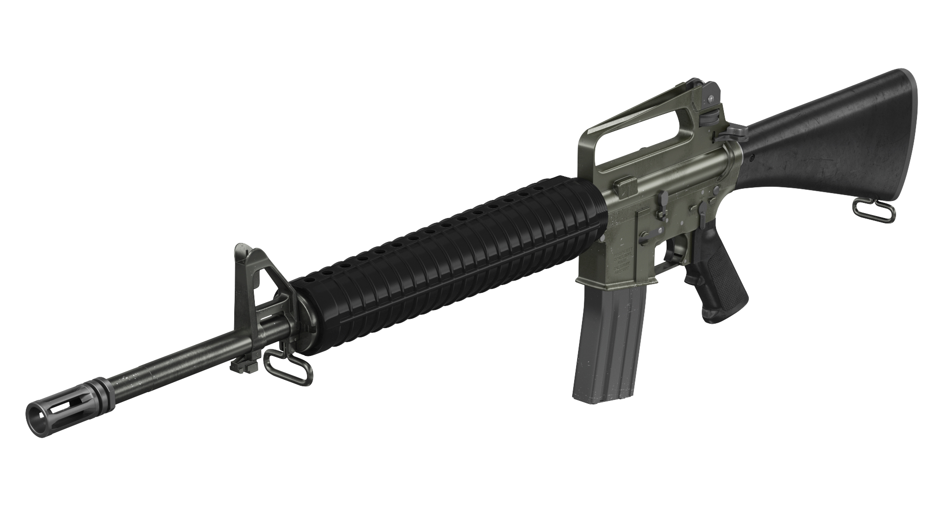 3D M16 A2 Modern Firearm