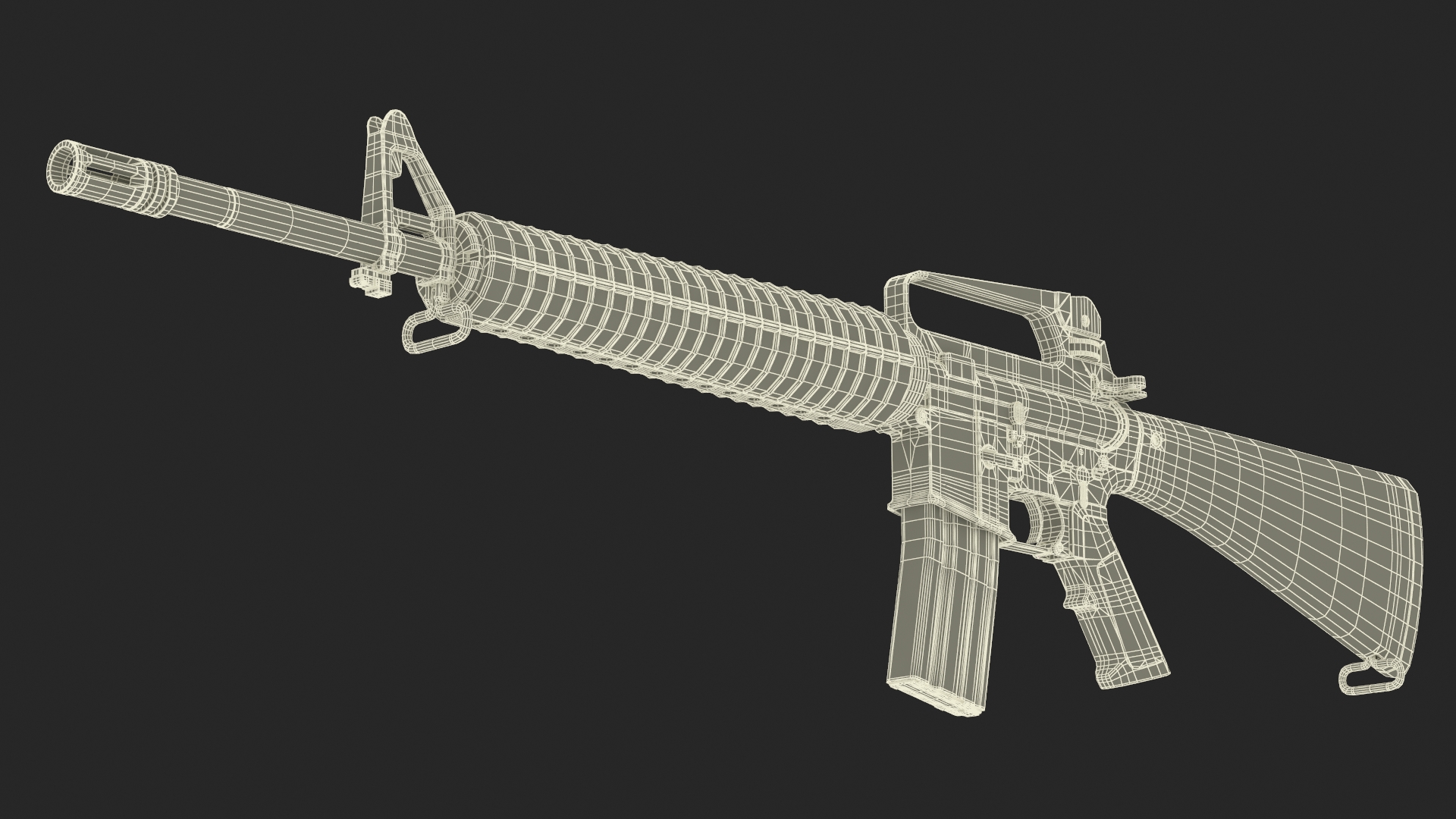 3D M16 A2 Modern Firearm