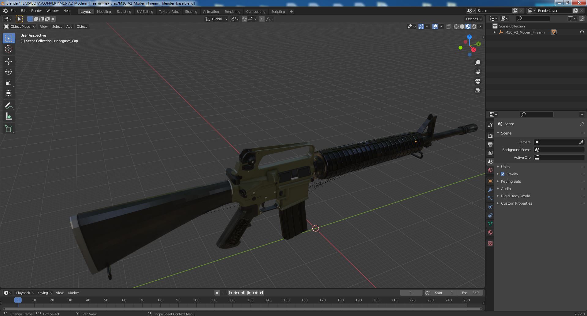 3D M16 A2 Modern Firearm