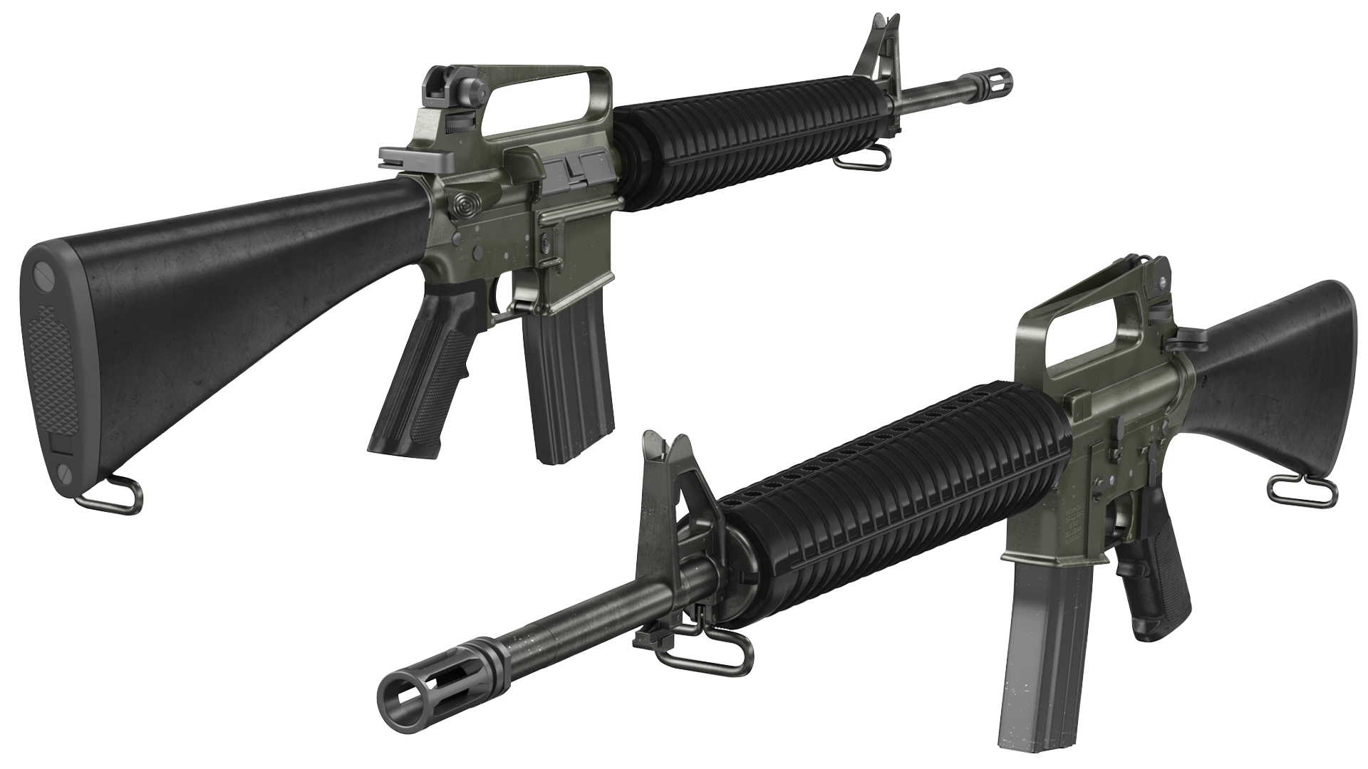 3D M16 A2 Modern Firearm