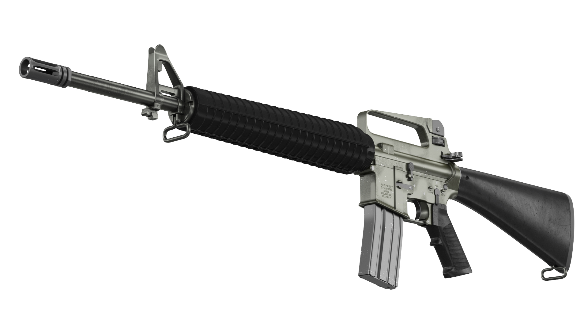 3D M16 A2 Modern Firearm