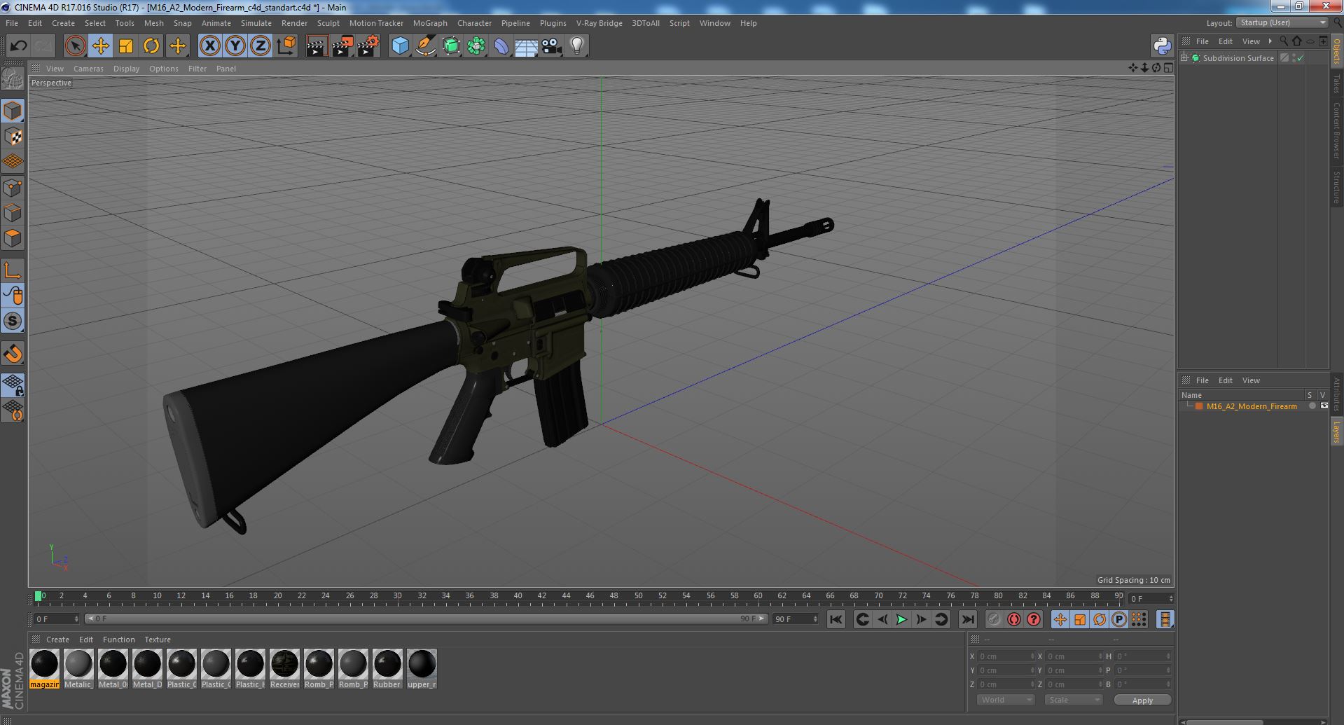 3D M16 A2 Modern Firearm