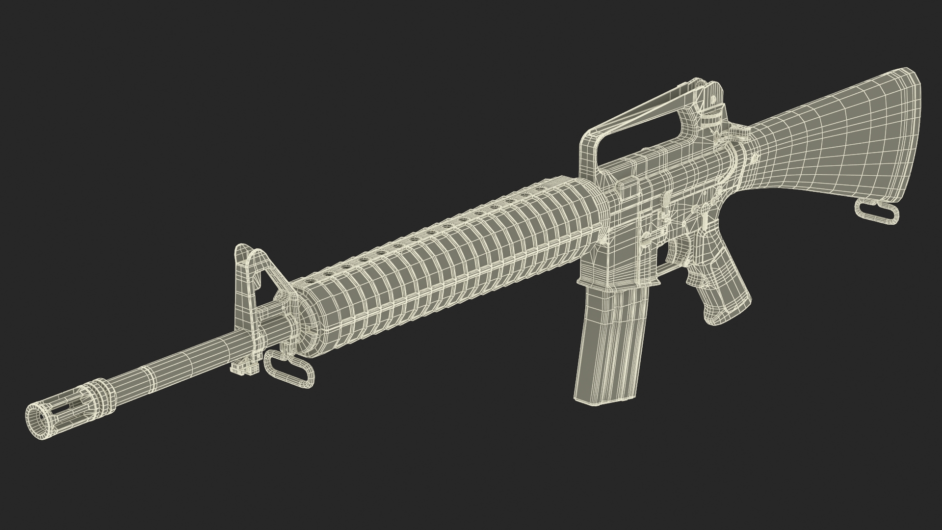 3D M16 A2 Modern Firearm