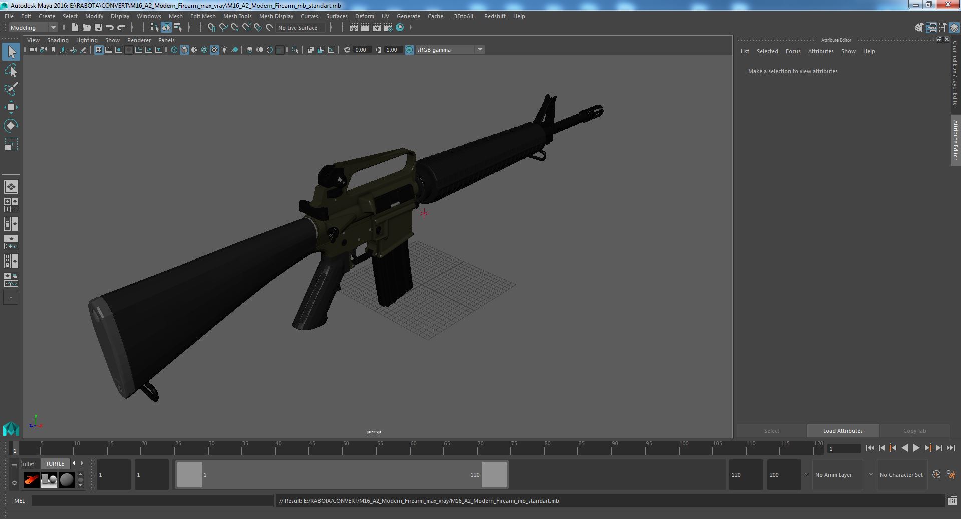 3D M16 A2 Modern Firearm