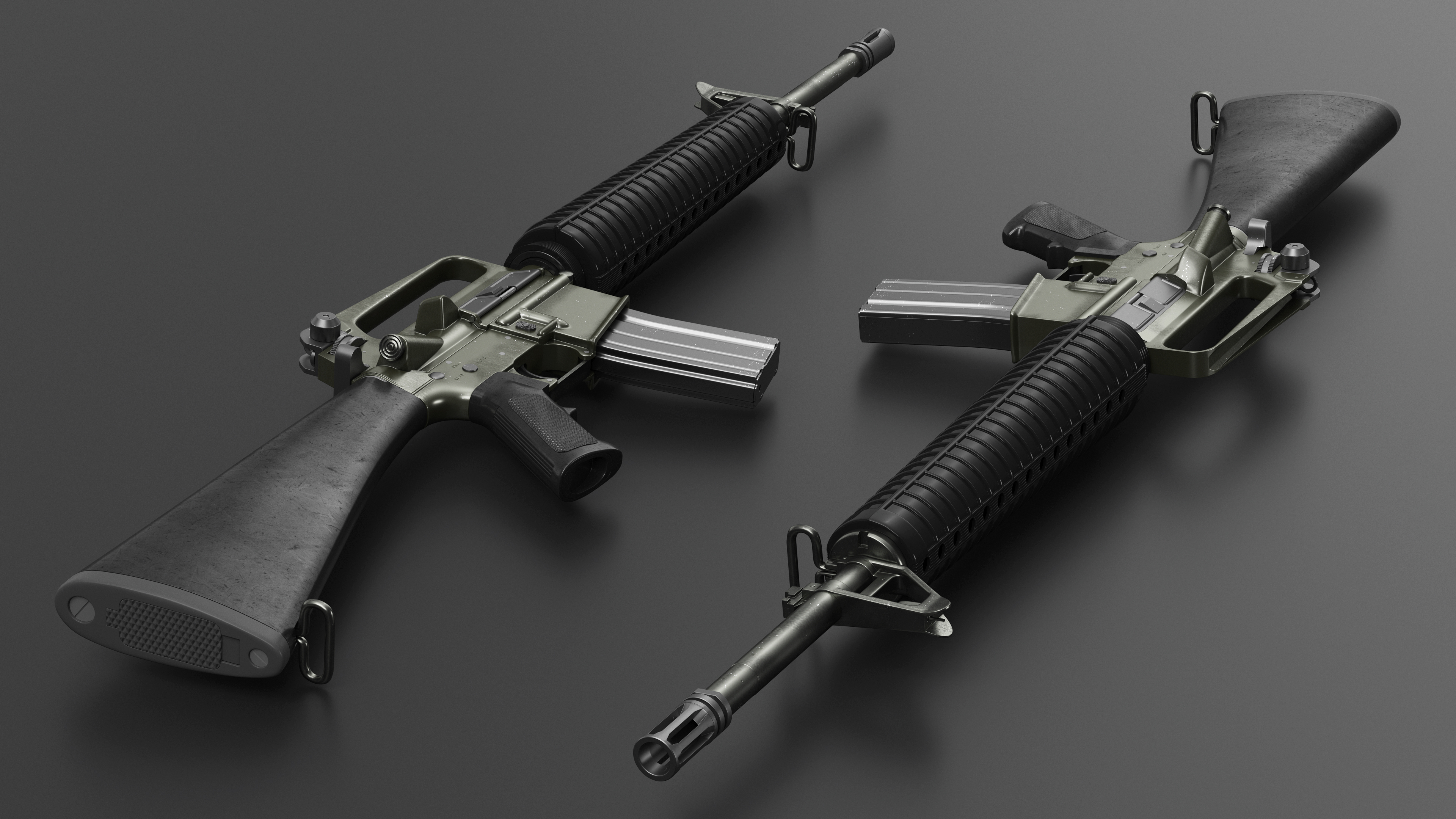 3D M16 A2 Modern Firearm