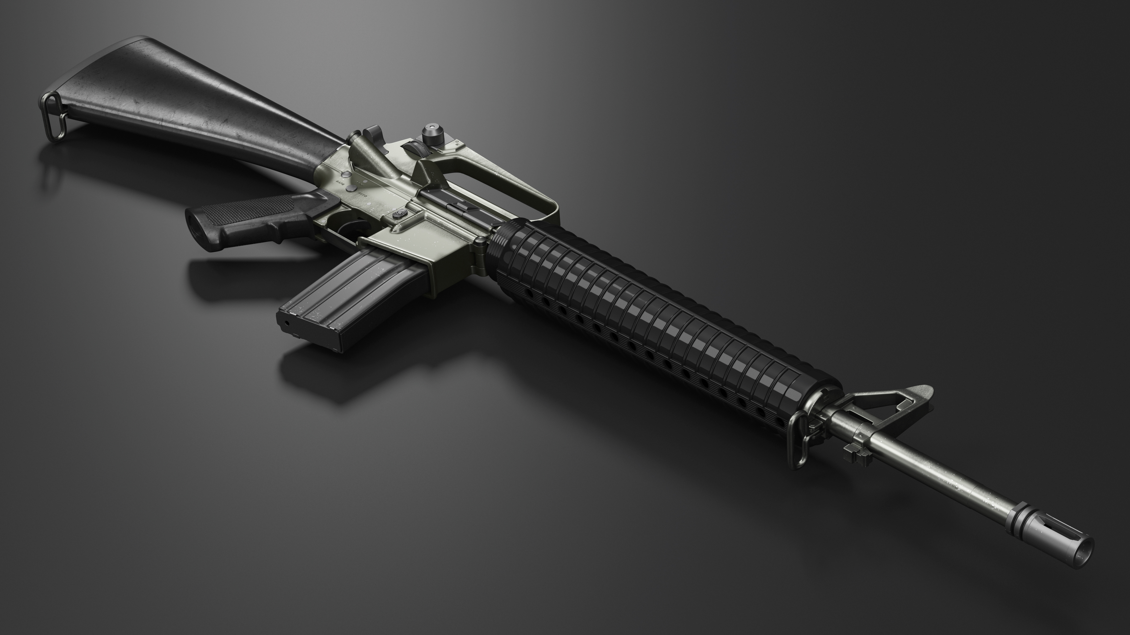 3D M16 A2 Modern Firearm