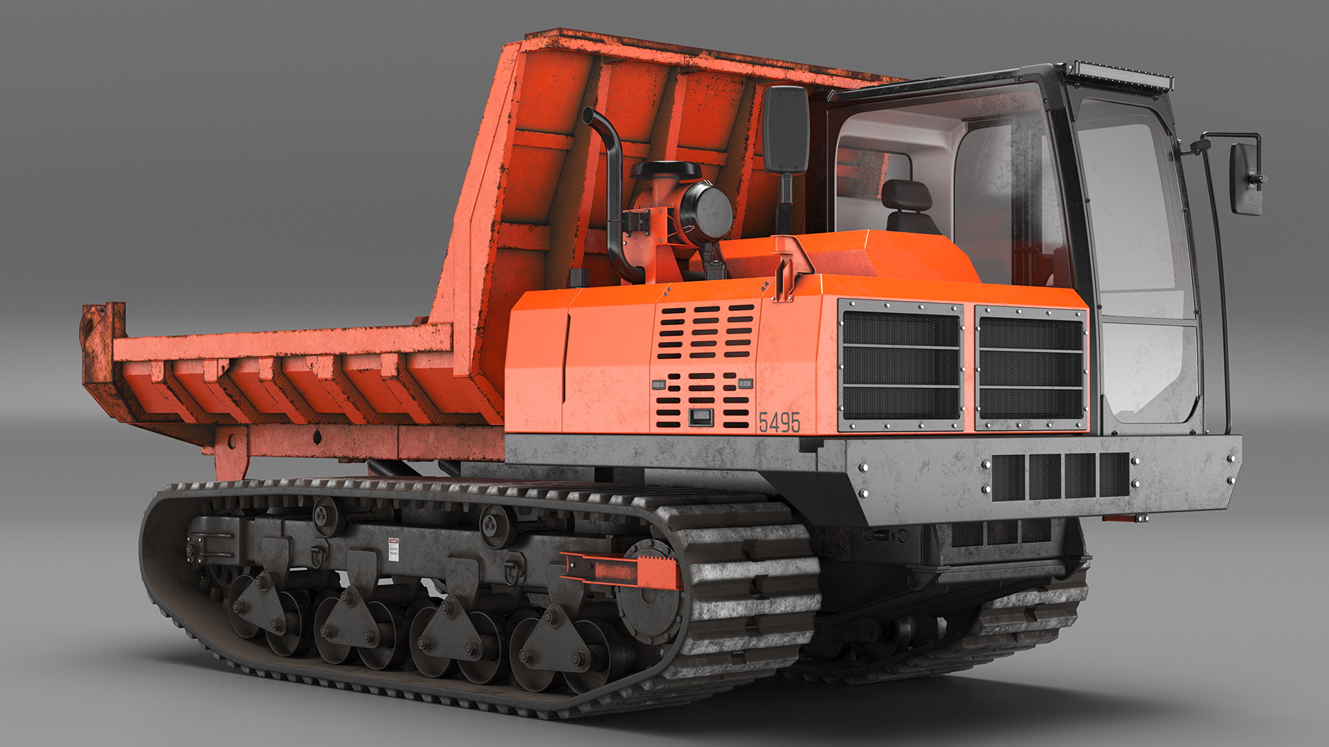 3D Small Crawler Dumper Orange Old