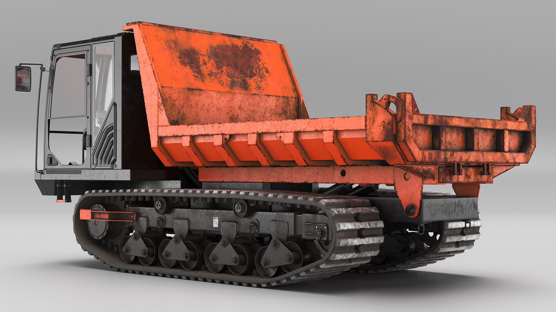 3D Small Crawler Dumper Orange Old