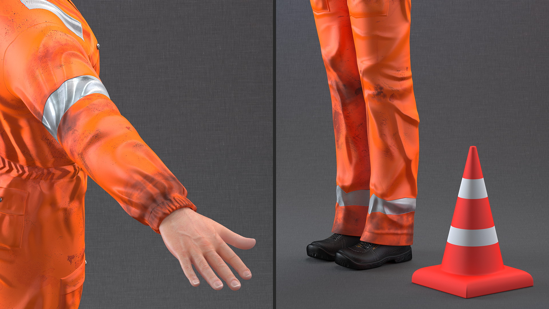 Dirty Road Worker Rigged 3D model