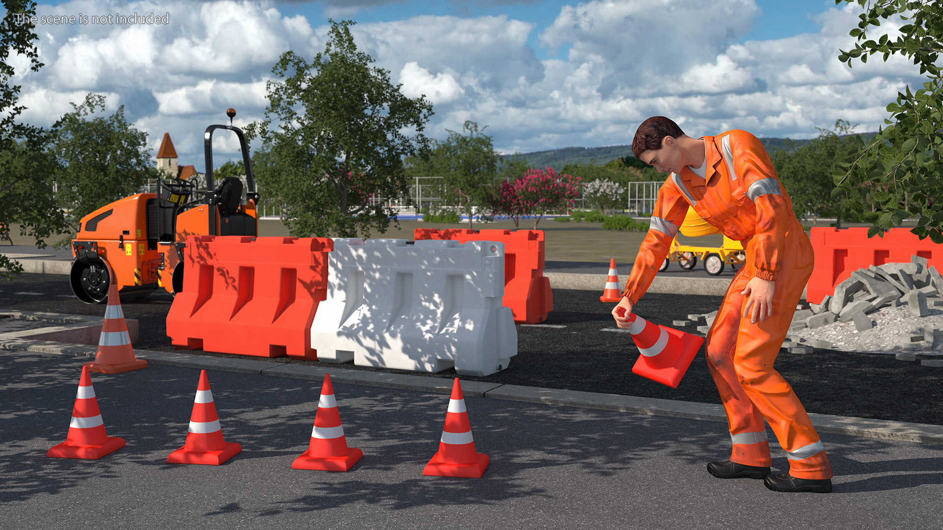 Dirty Road Worker Rigged 3D model