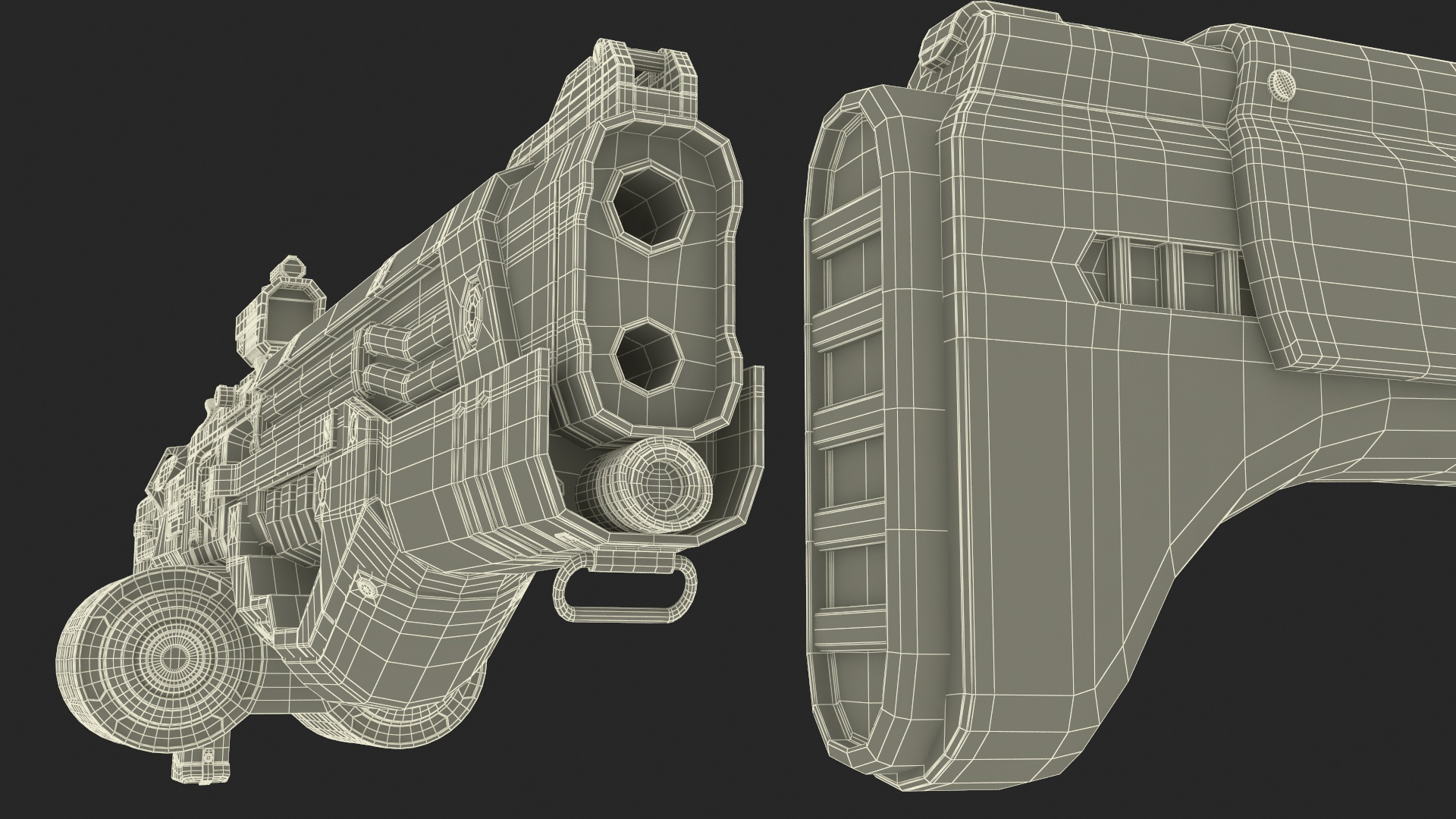 3D Used Sci Fi Machine Gun model