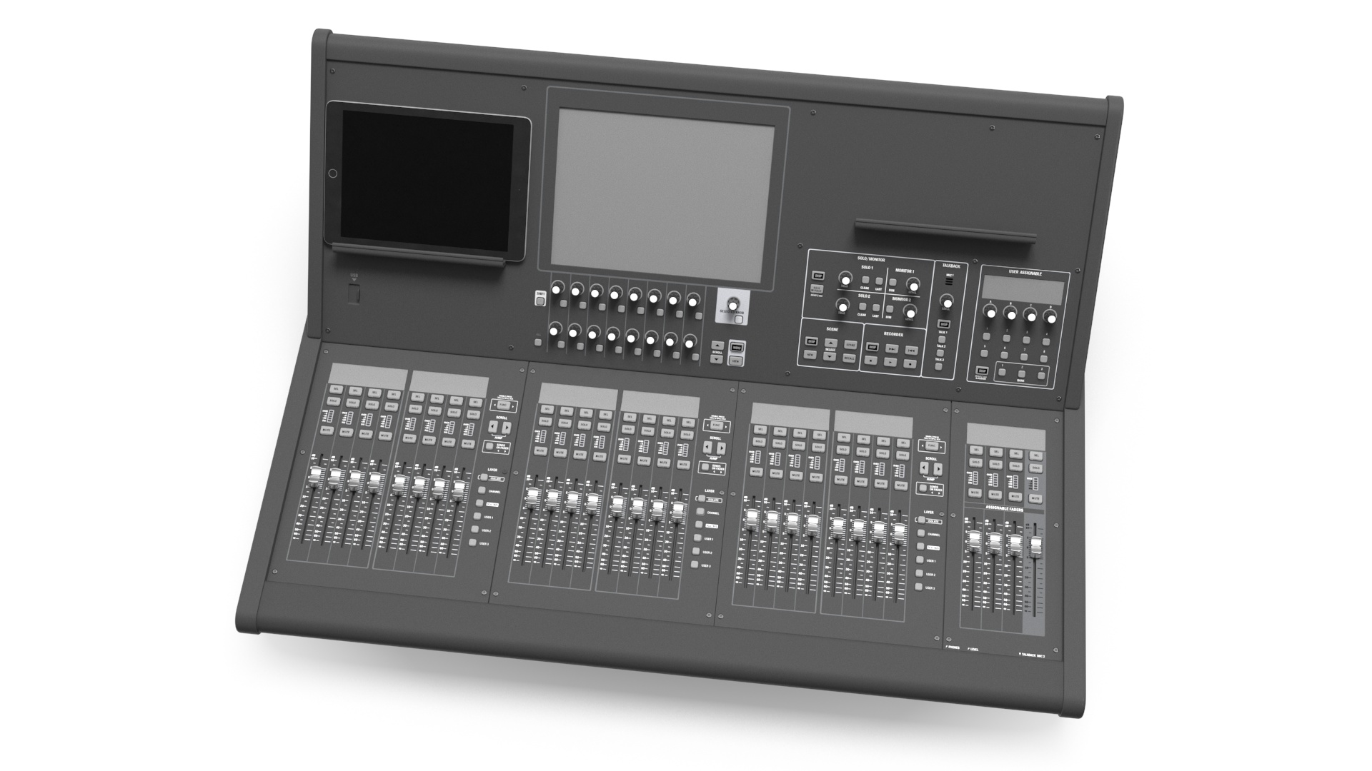 Live Mixing Console Grey 3D model