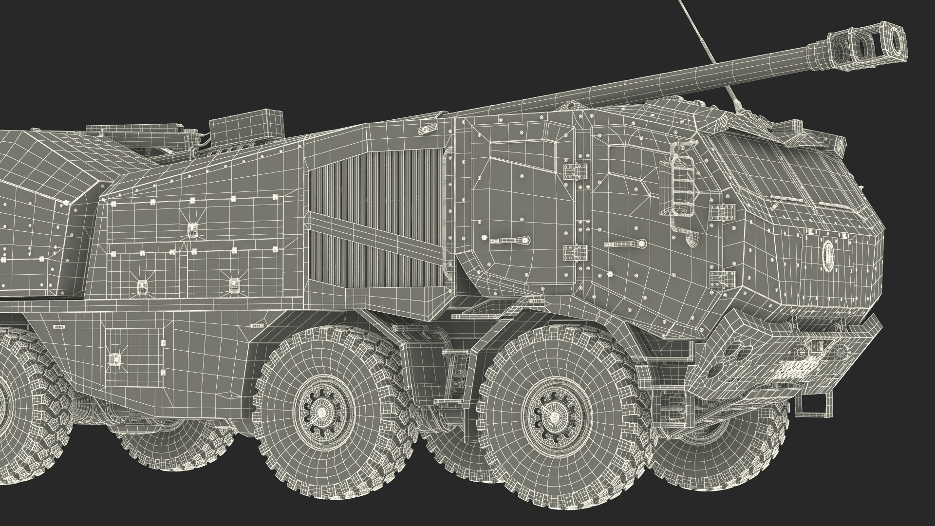 3D model Wheeled Armored Howitzer in Desert Camouflage