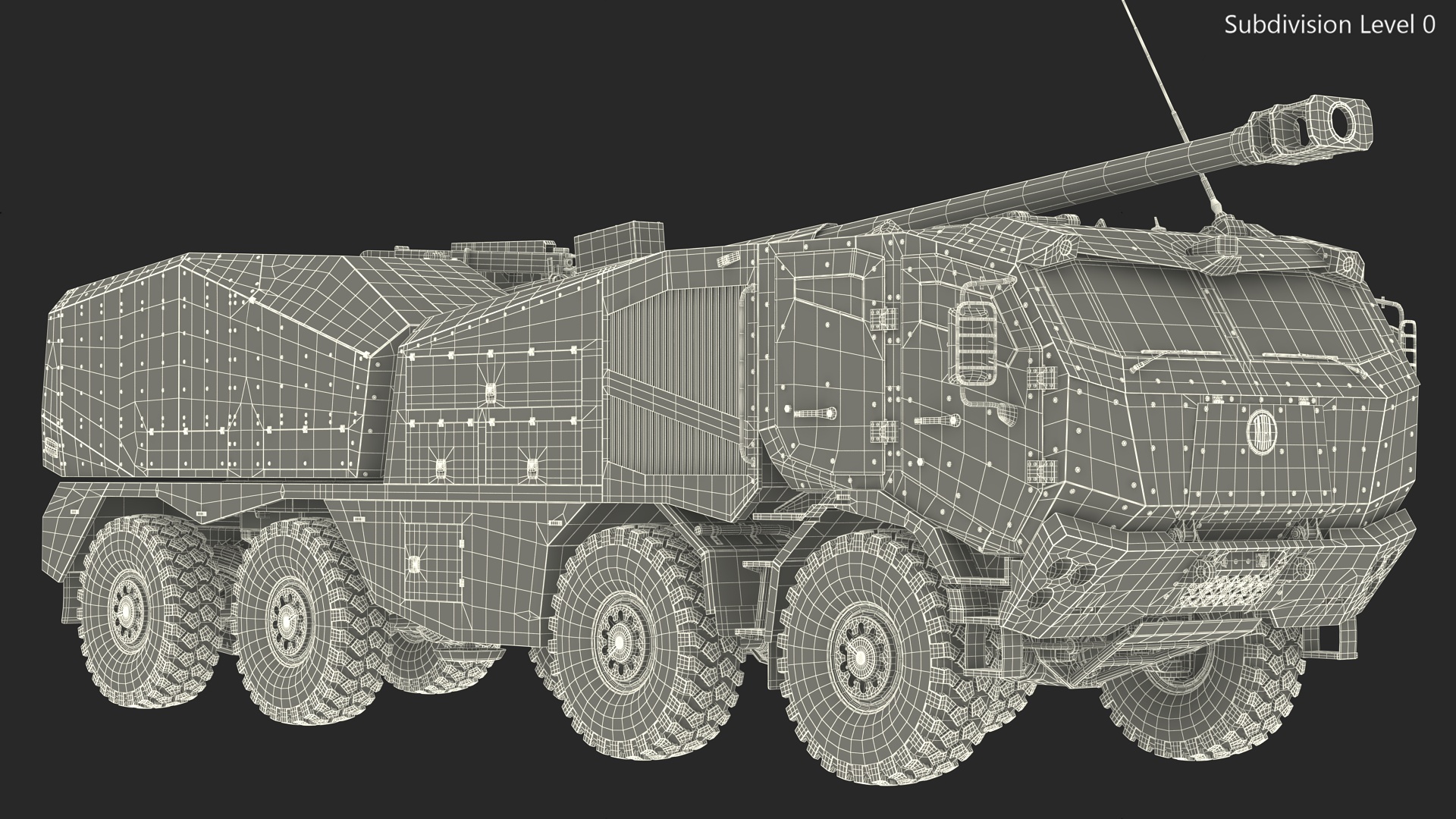 3D model Wheeled Armored Howitzer in Desert Camouflage