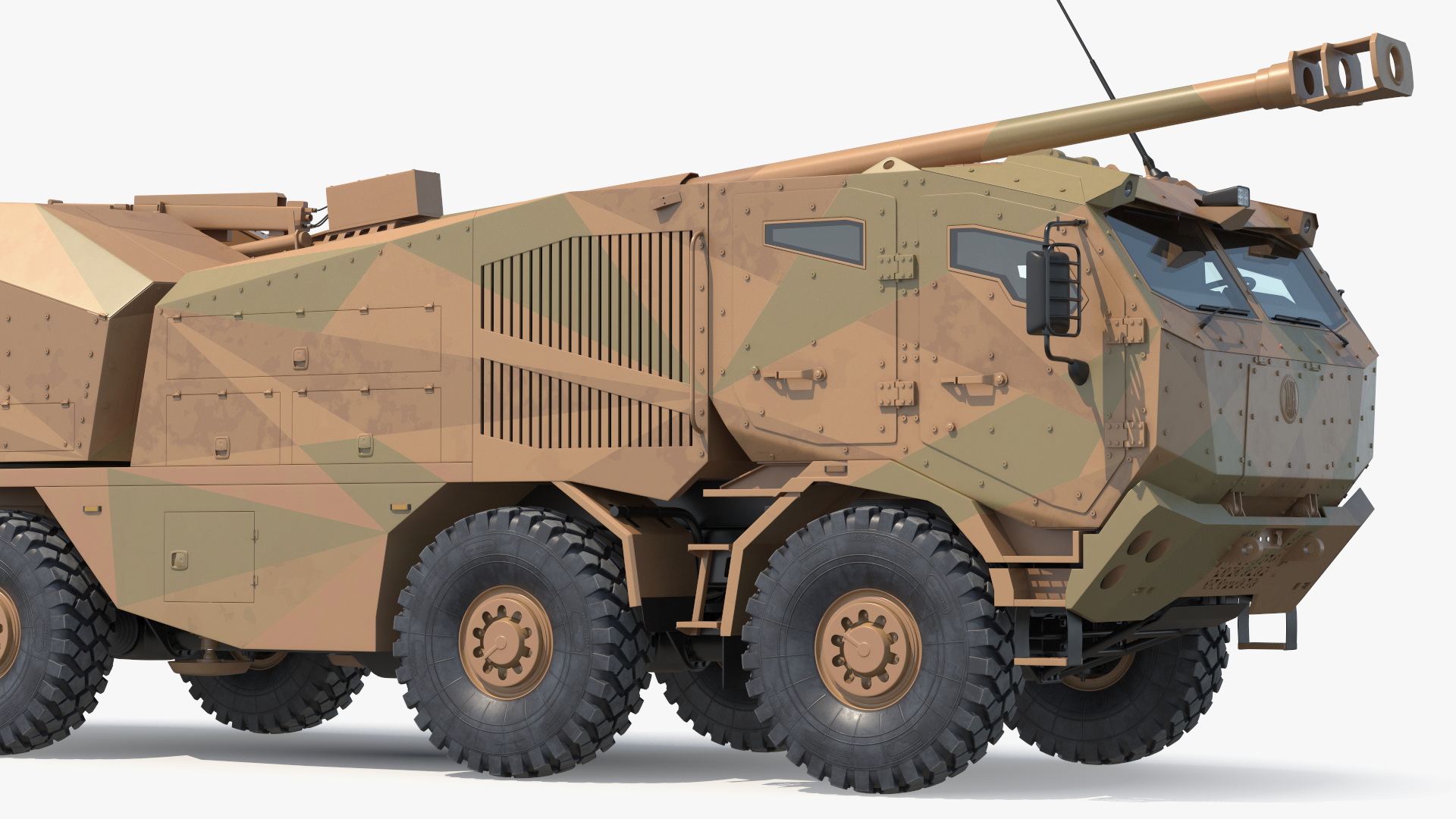 3D model Wheeled Armored Howitzer in Desert Camouflage