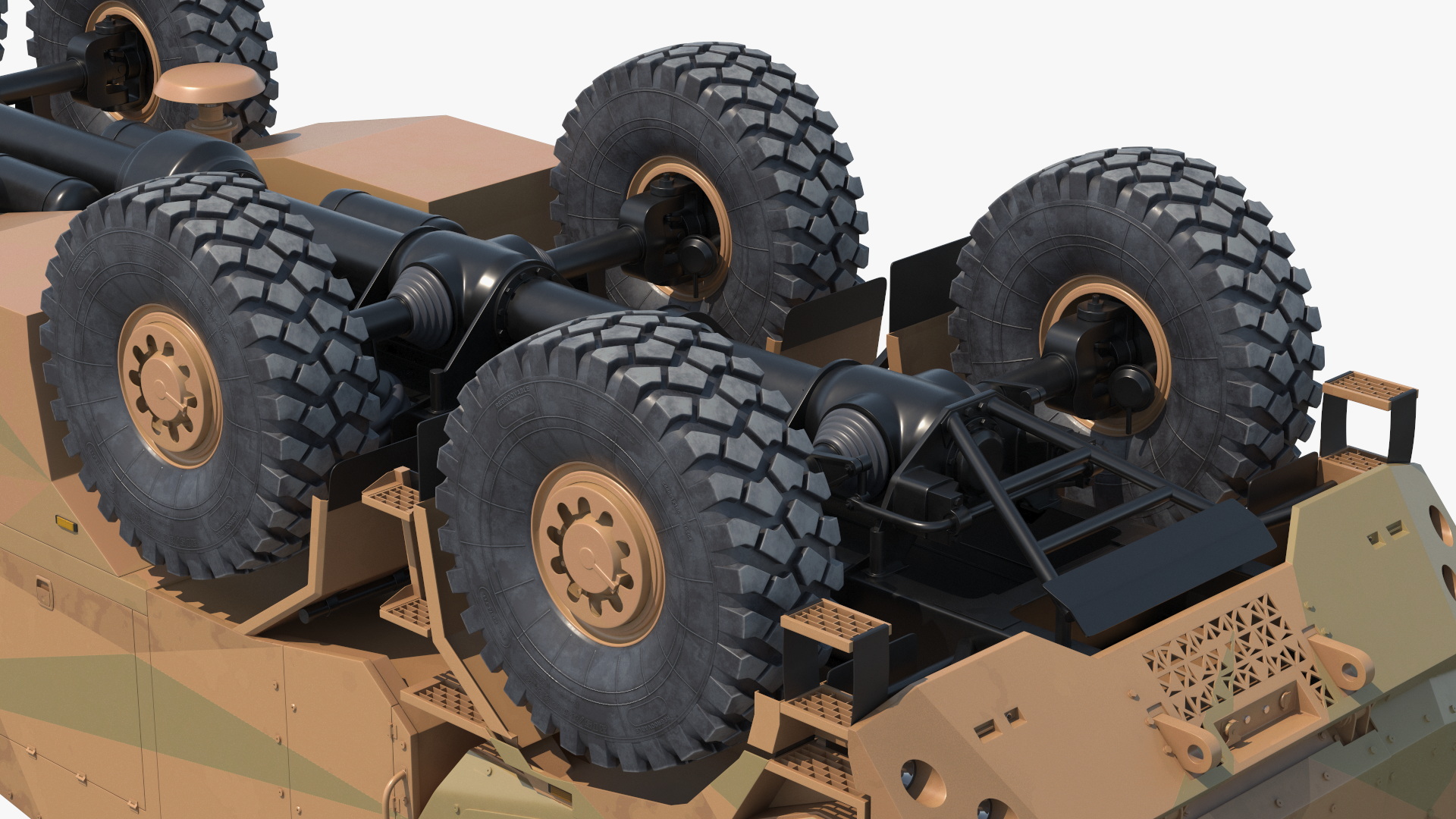 3D model Wheeled Armored Howitzer in Desert Camouflage