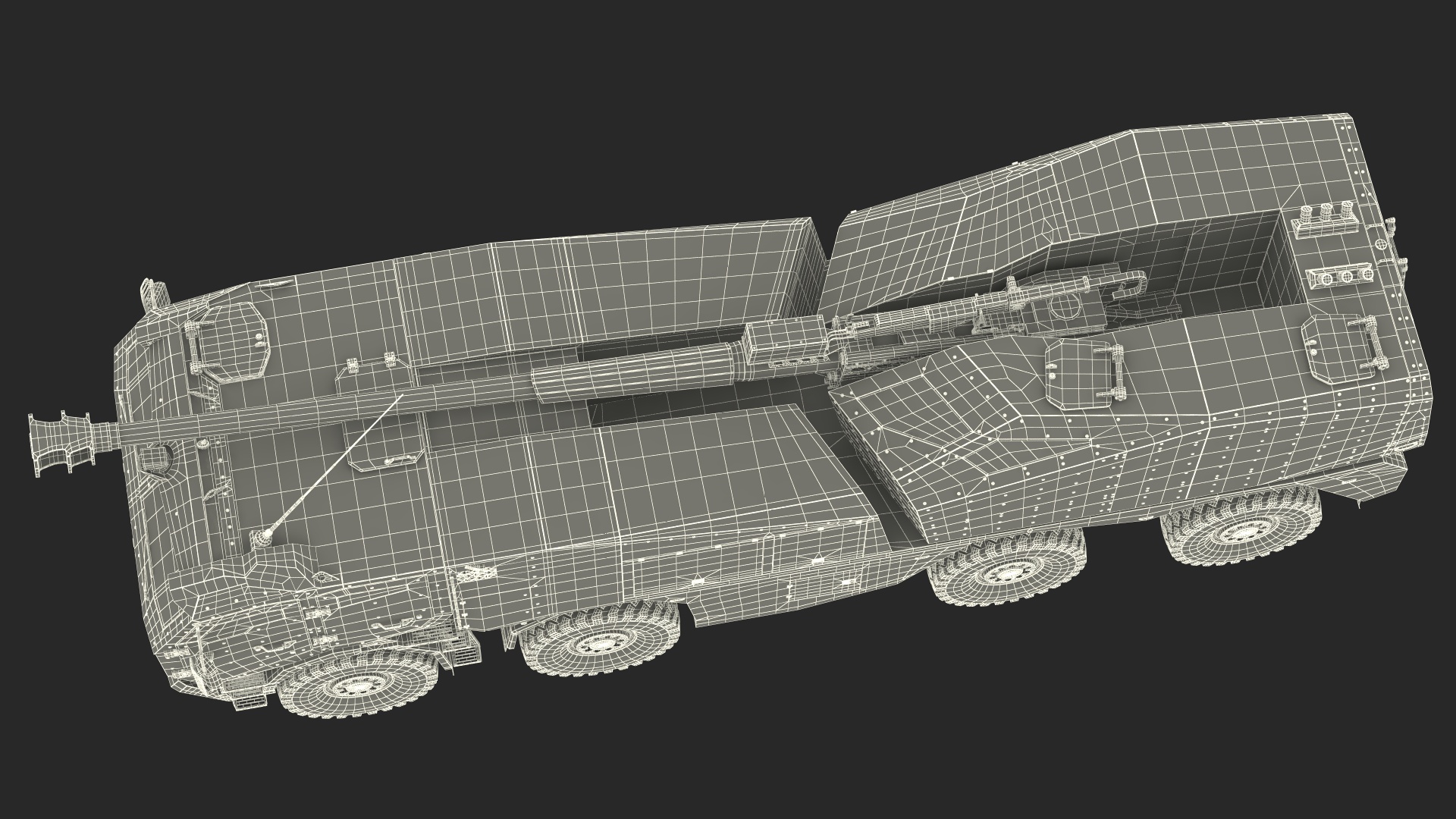 3D model Wheeled Armored Howitzer in Desert Camouflage