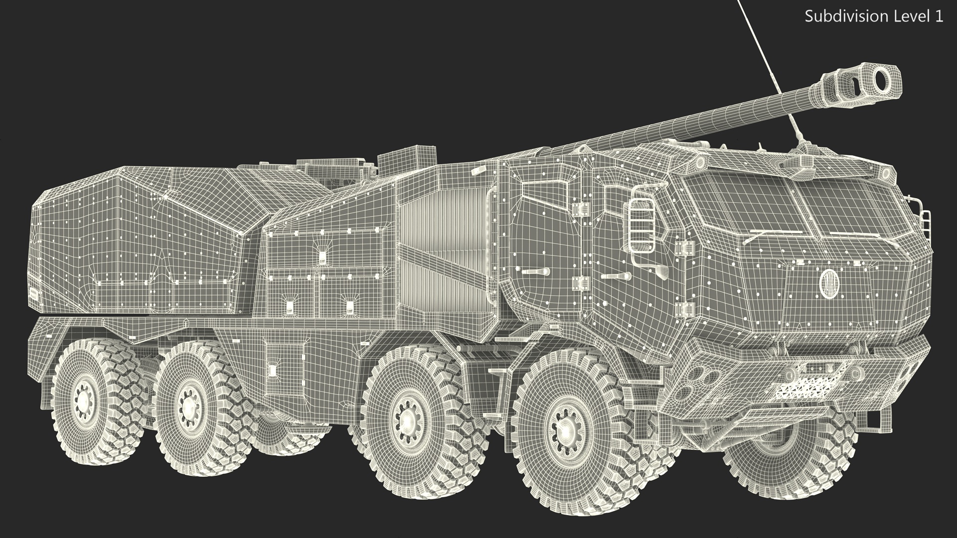 3D model Wheeled Armored Howitzer in Desert Camouflage