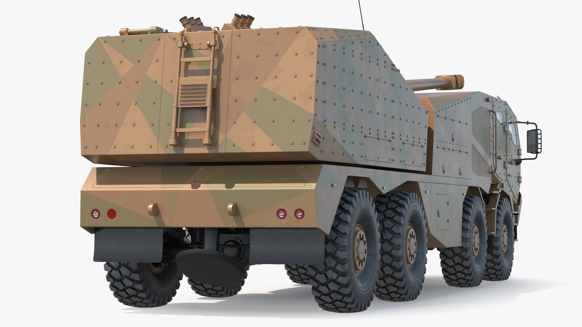 3D model Wheeled Armored Howitzer in Desert Camouflage