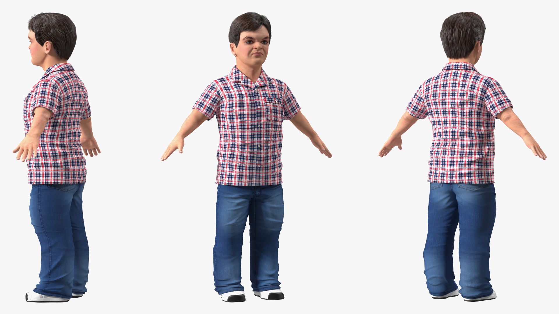 Dwarf Man Wearing Casual Clothes A-pose 3D model