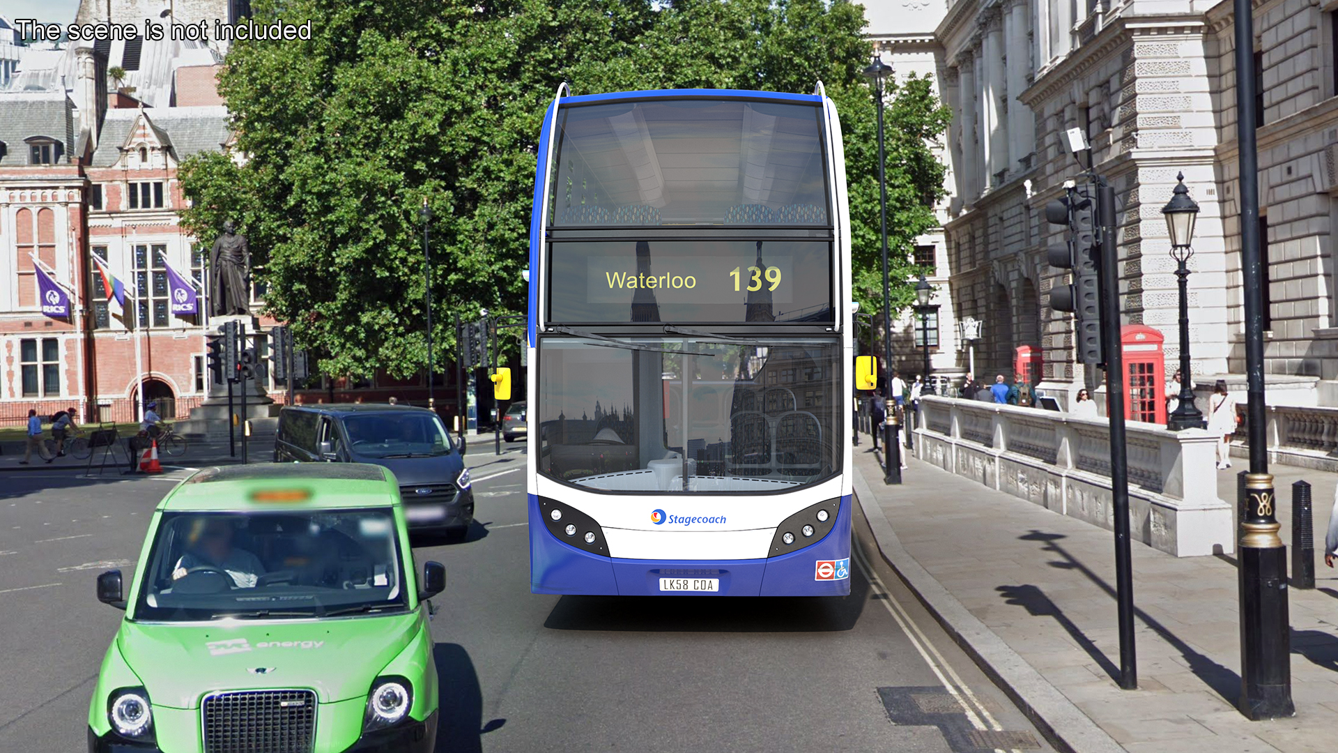 3D Double Decker City Bus Enviro400 Simple Interior model