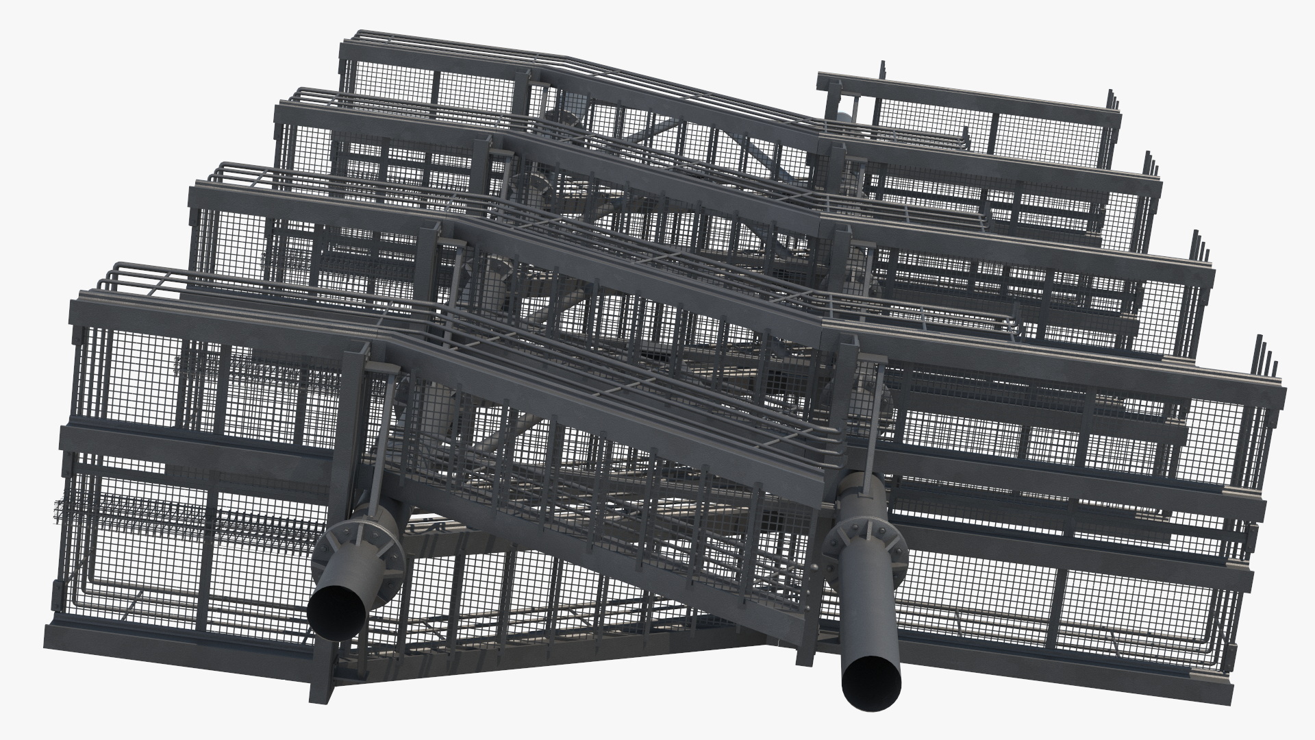 3D model Modular Fire Escape Black