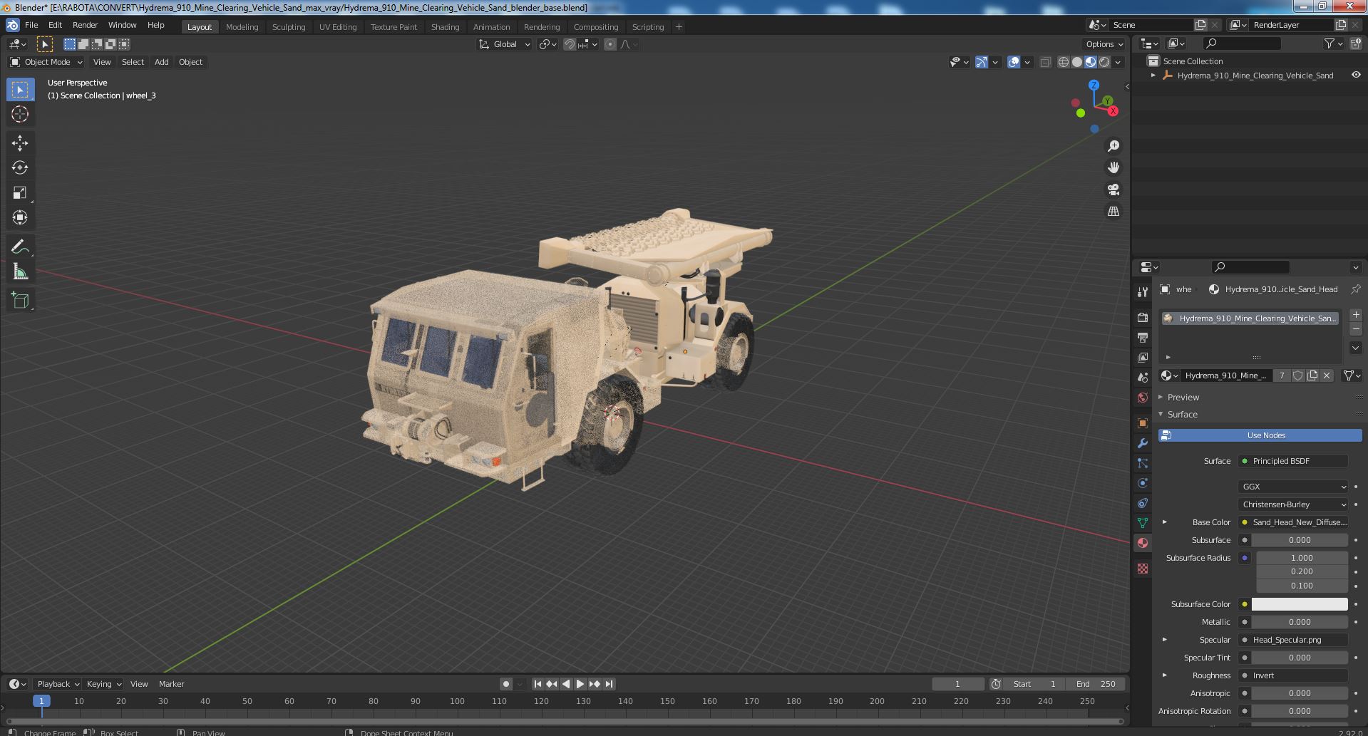 3D Hydrema 910 Mine Clearing Vehicle Sand model