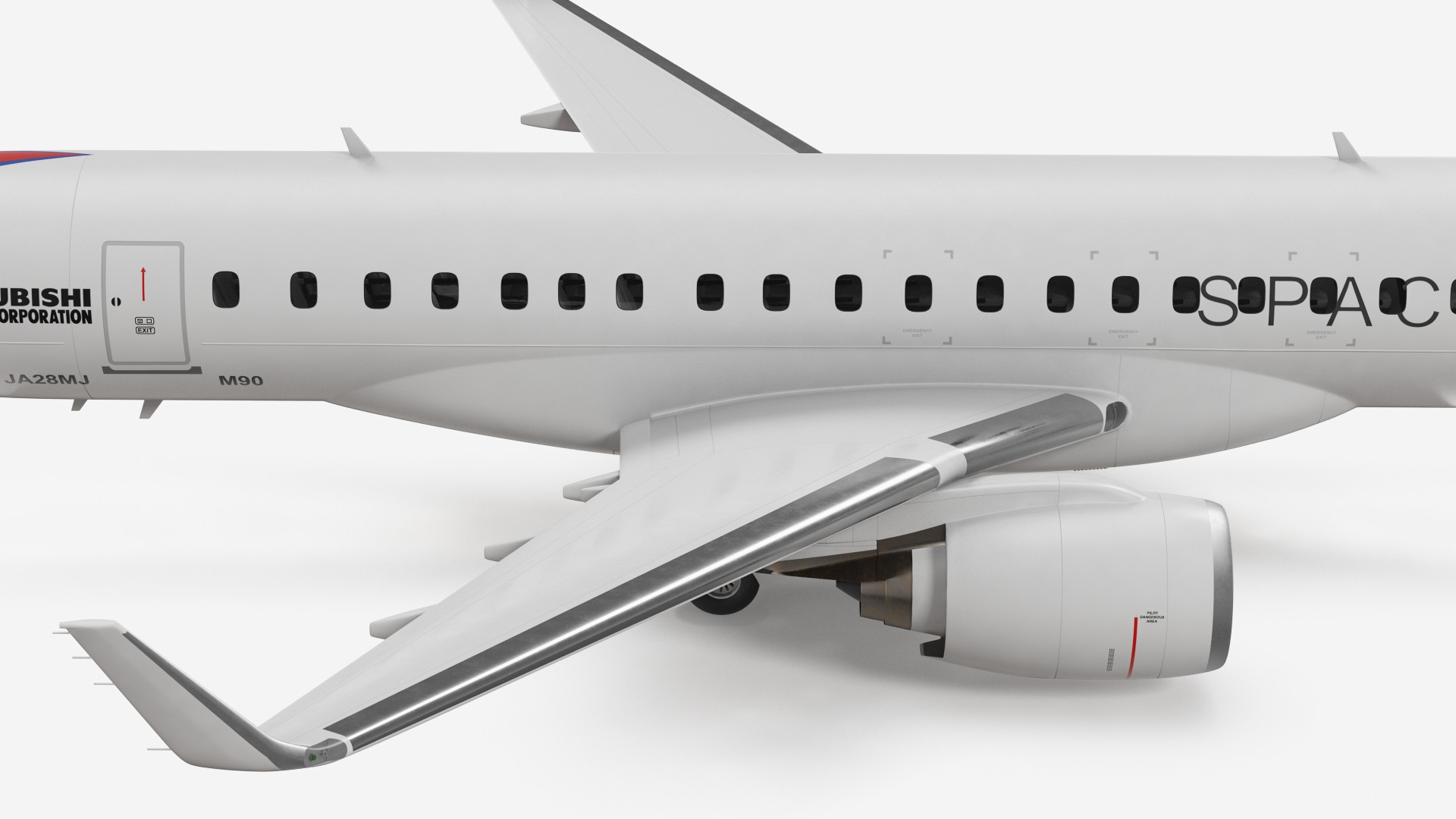 3D model Mitsubishi SpaceJet M90 Rigged