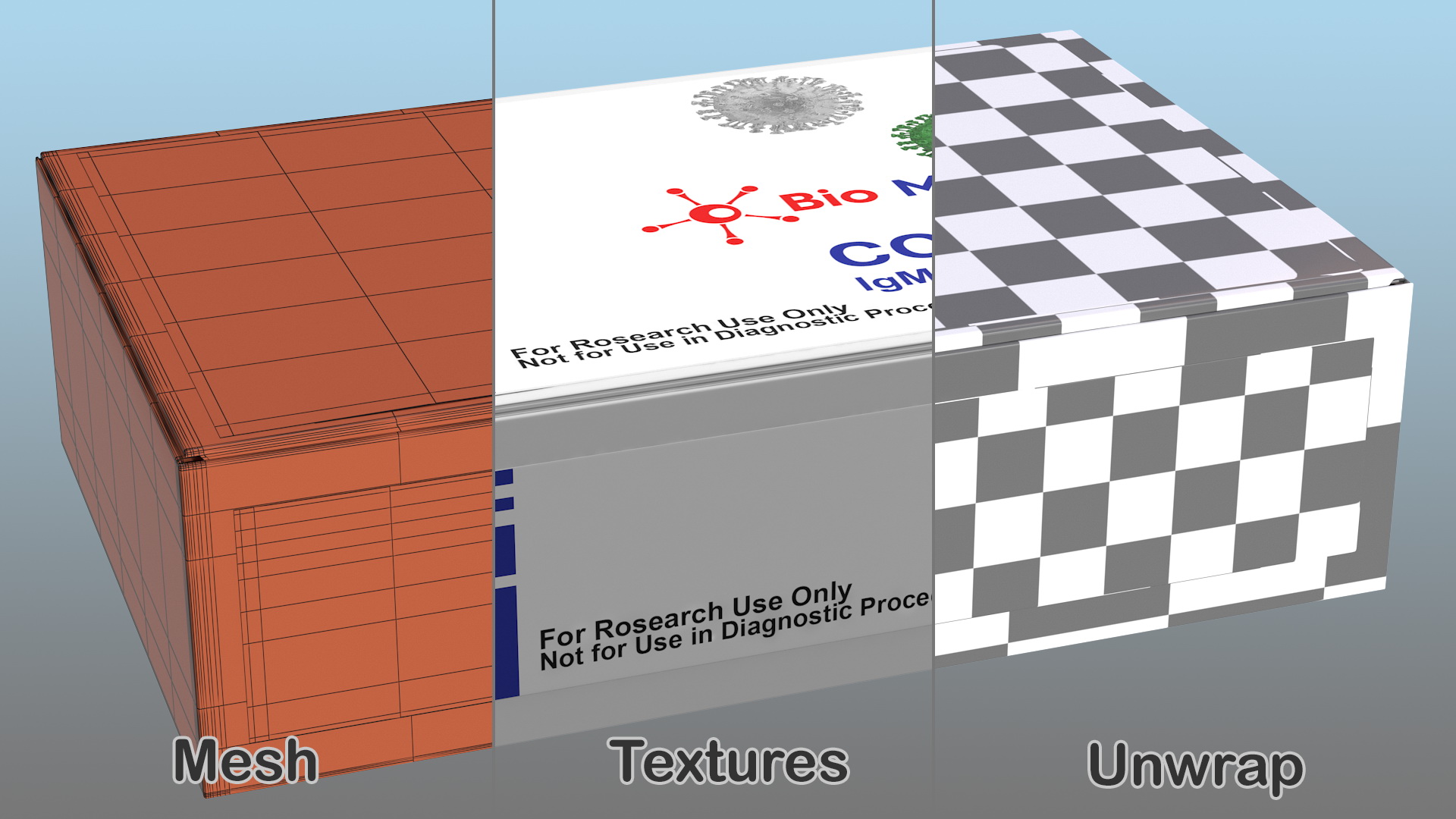 3D model COVID 19 Rapid Diagnostic Test Pack