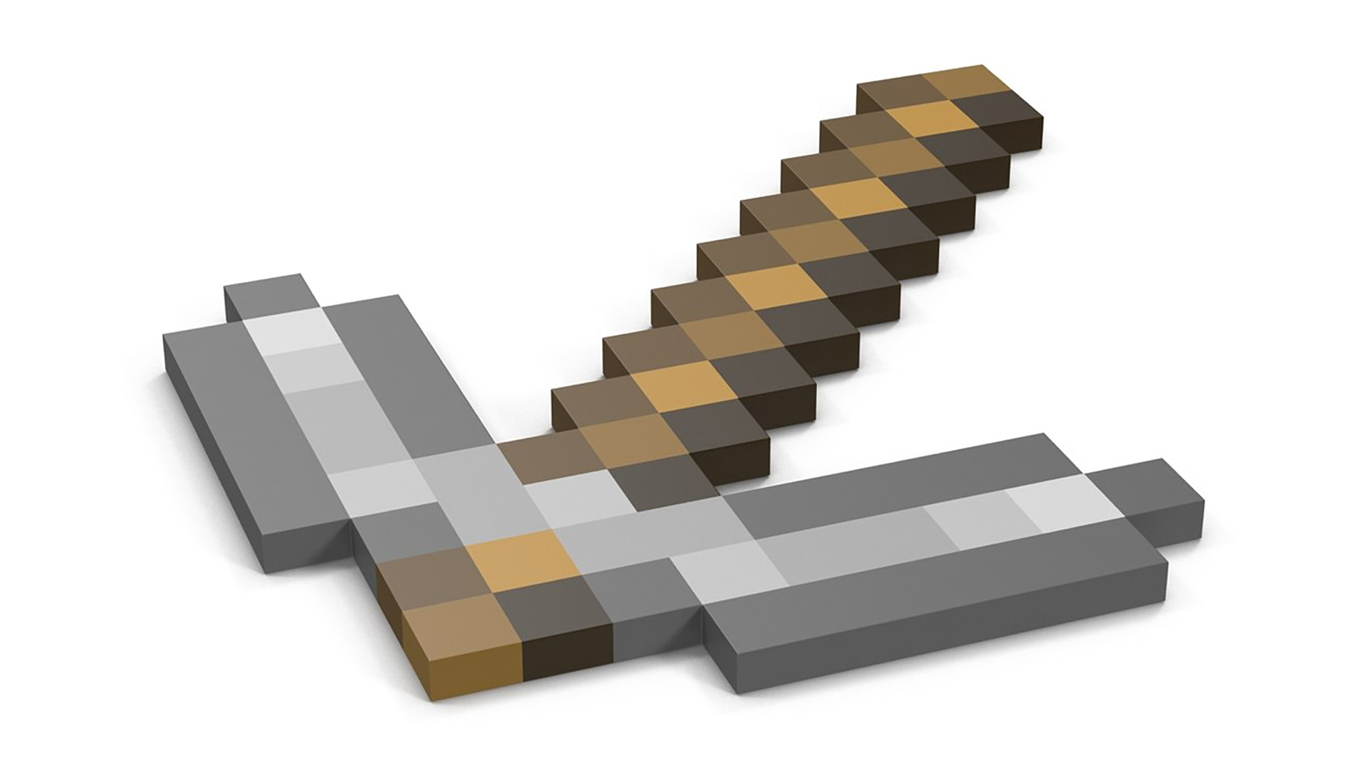 3D Minecraft Stone Pickaxe model